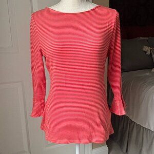 Ralph Lauren - Striped Long Sleeve Bell Sleeve Shirt (Size: L)